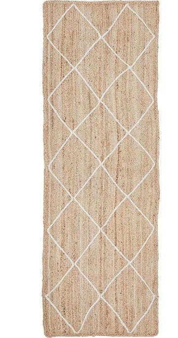 Noosa 222 White Runner by Rug Culture-400X80CM - RUNNER