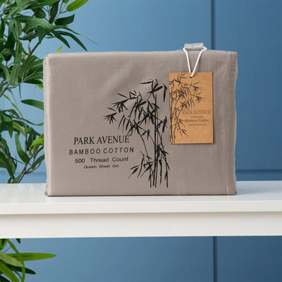 Bamboo Cotton 500 Thread Count Pewter Sheet Sets by Park Avenue Queen