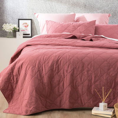 Attwood Vintage Stone Washed Cotton Quilted Rose Coverlet Set by Renee Taylor Super King