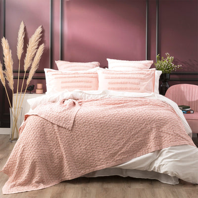 Lexico Cotton Waffle Rose Blankets by Renee Taylor Single/Double