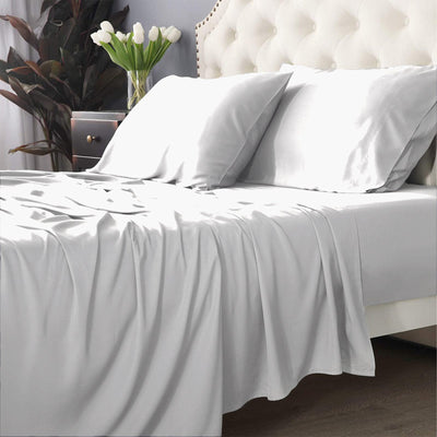 Bamboo Cotton 500 TC White Sheet Set by Park Avenue Split Queen