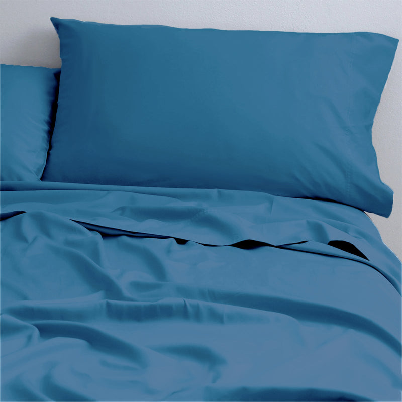 Natural Cotton 500 Thread Count Blue Sheet Set by Park Avenue Single