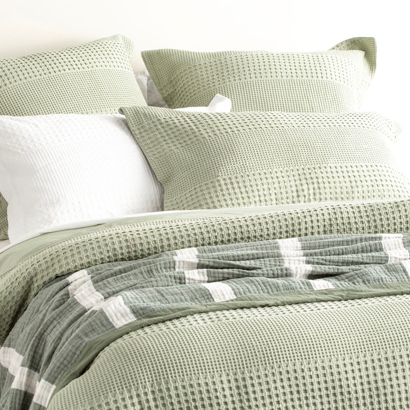 Elegance Waffle Cotton Jacquard Moss Quilt Cover Set by Renee Taylor Queen