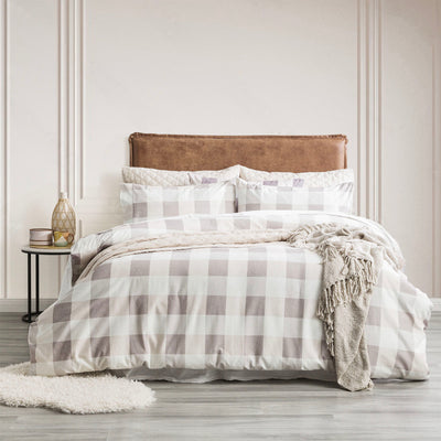 Buffalo Checks 175 Gsm Egyptian Cotton Flannelette Quilt Cover Set by Park Avenue Queen