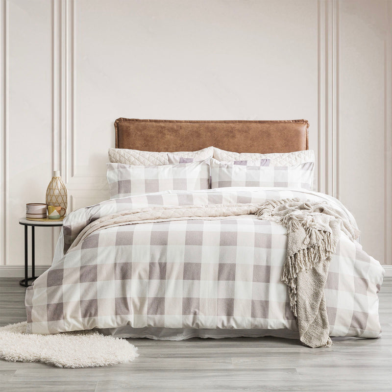 Buffalo Checks 175 Gsm Egyptian Cotton Flannelette Quilt Cover Set by Park Avenue Queen