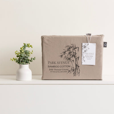 Bamboo Cotton 500 Thread Count Pewter Combo Set by Park Avenue King Single