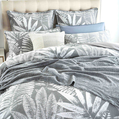 Raven Jacquard Charcoal Quilt Cover Set by Renee Taylor King