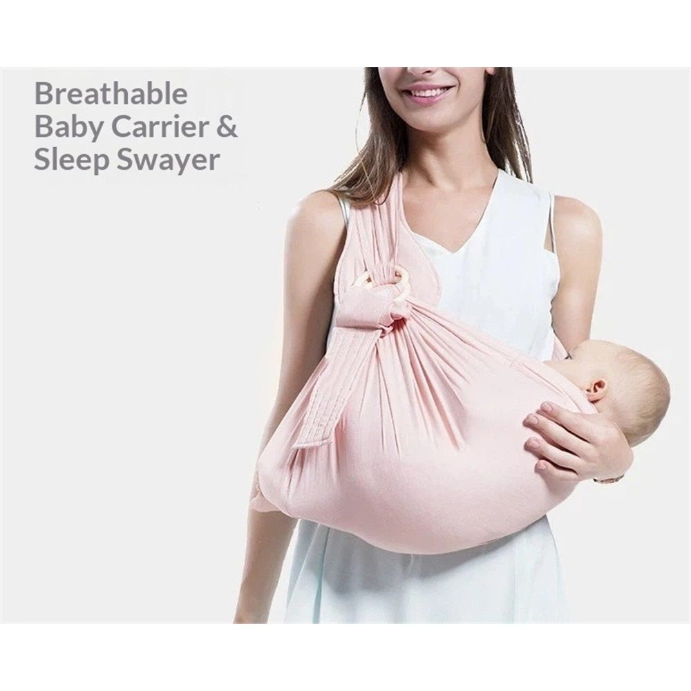 Baby Carrier & Wraps - Soft Adjustable Ring Sling for Newborns & Infants, Multi-Functional Sling for Mom & Dad Support - pink