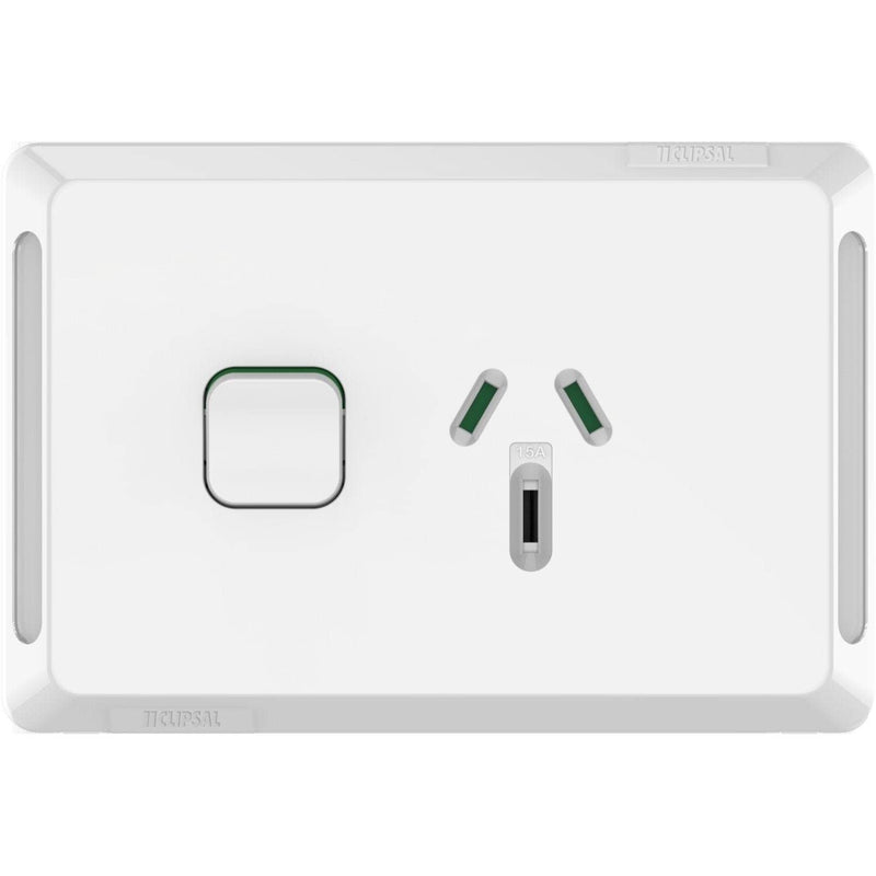 Pro Series 250V 10A Horizontal Mount Single Power Point Switched Socke ...