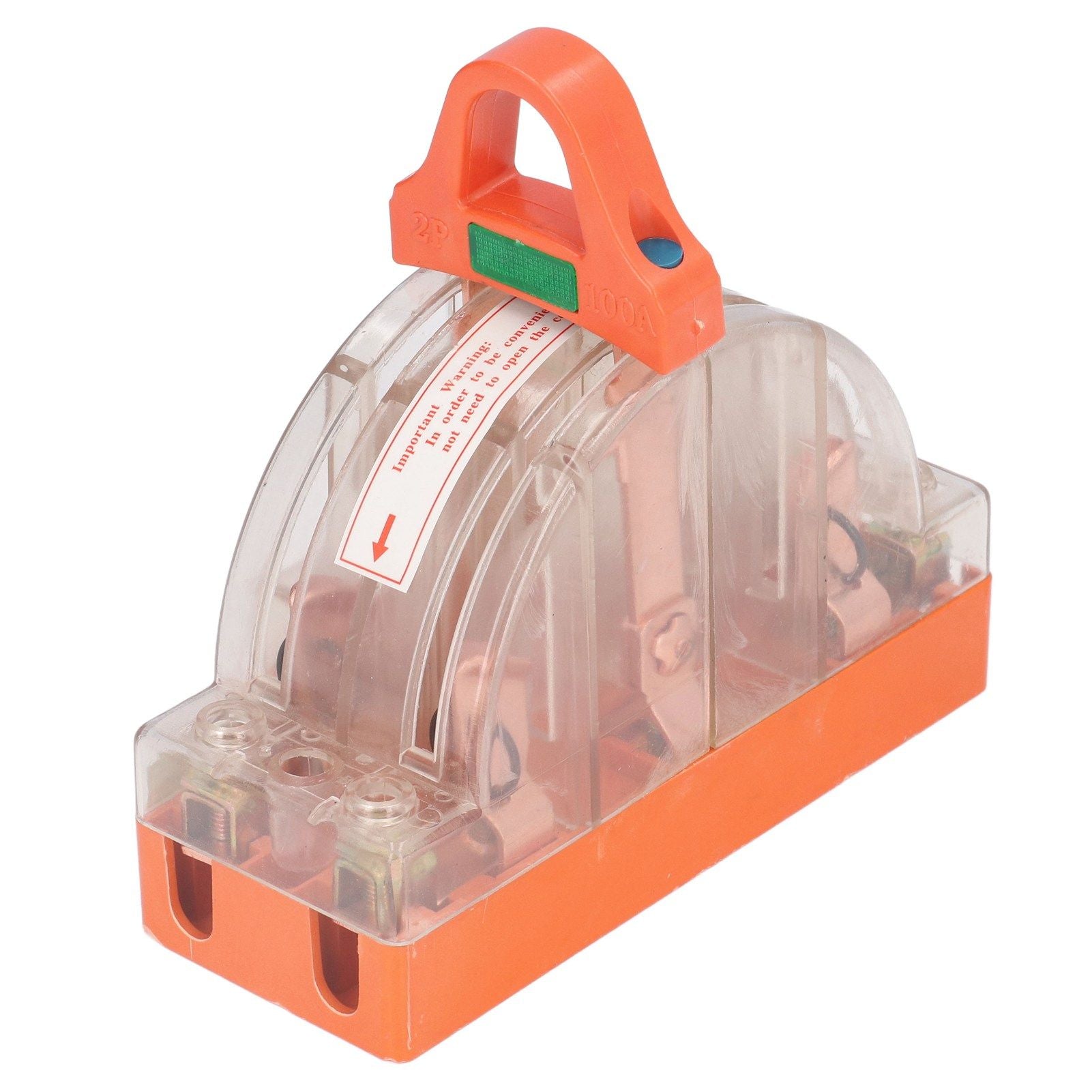 Double Pole Knife Switch Transparent Shell 2P 100A Safety Knife Switch with LED Indicator for Generator Power Switches
