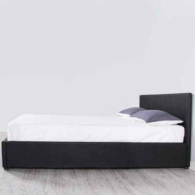 Milano Luxury Gas Lift Bed Frame And Headboard - Queen - Black