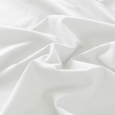 Royal Comfort Vintage Washed 100% Cotton Sheet Set Fitted Flat Sheet Pillowcases - Queen - White