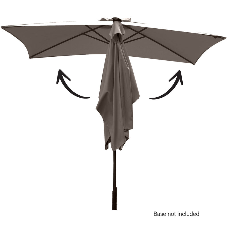 Arcadia Furniture Umbrella 3 Metre Umbrella with Solar LED Lights Garden Yard - Charcoal