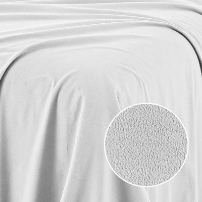 Royal Comfort Polar Fleece Flannel Sheet Set Ultra Soft Plush Cozy - Single - White