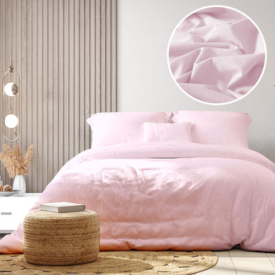 Royal Comfort 100% Jersey Cotton Quilt Cover Set Ultra Soft Bedding Luxurious - King - Pink Marle