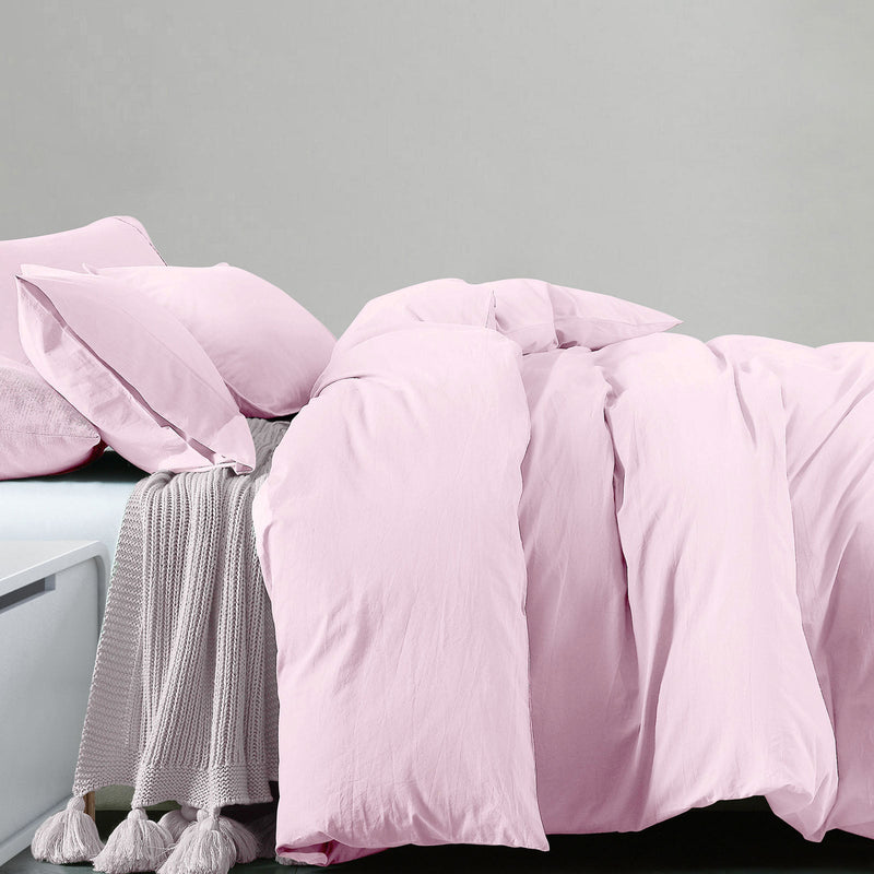 Royal Comfort 100% Jersey Cotton Quilt Cover Set Ultra Soft Bedding Luxurious - King - Pink Marle