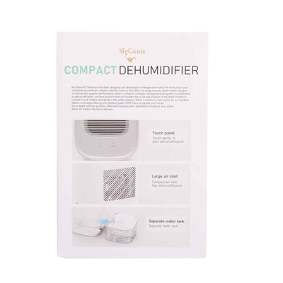 MyGenie Compact Dehumidifier LED Lights 1 Litre Portable Stylish Design White