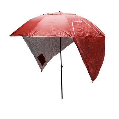 Havana Outdoors Beach Umbrella 2.4M Outdoor Garden Beach Portable Shade Shelter - Red