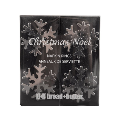 Bread and Butter Napkin Rings - Snow Flake - 4 Pack