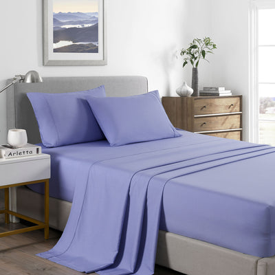 Royal Comfort 2000 Thread Count Bamboo Cooling Sheet Set Ultra Soft Bedding - Single - Mid Blue