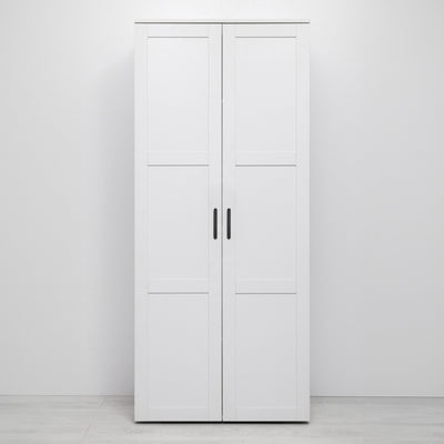 STOCKHOLM STORAGE CUPBOARD HAMPTONS - WHITE - OVAL BLACK