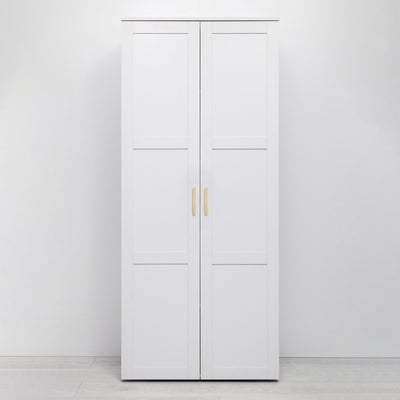 STOCKHOLM STORAGE CUPBOARD HAMPTONS - WHITE - OVAL BRASS