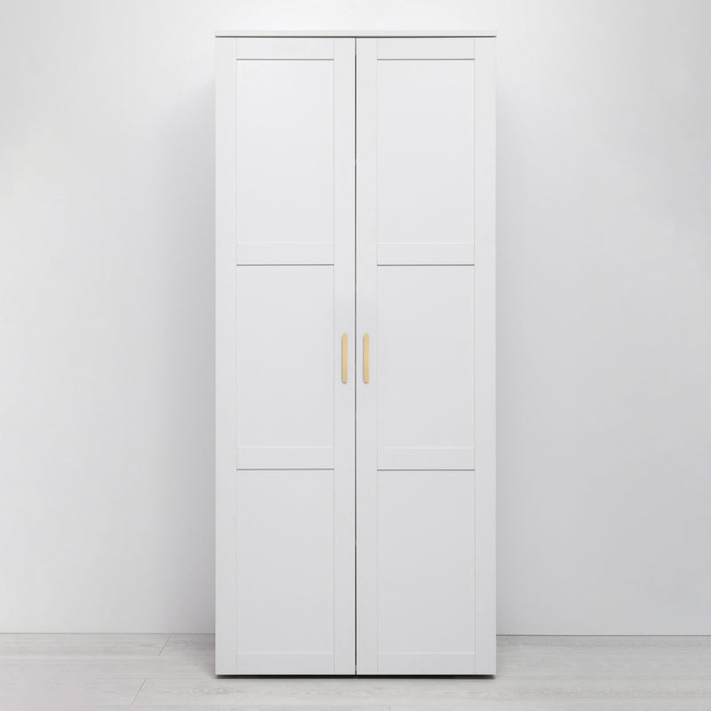 STOCKHOLM STORAGE CUPBOARD HAMPTONS - WHITE - OVAL BRASS
