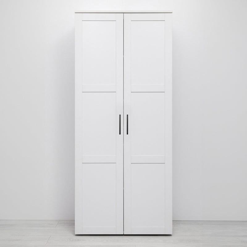 STOCKHOLM STORAGE CUPBOARD HAMPTONS - WHITE - SQUARE BRASS