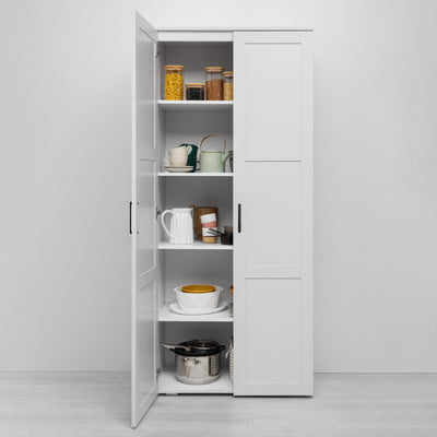 STOCKHOLM STORAGE CUPBOARD HAMPTONS - WHITE - SCANDI BLACK