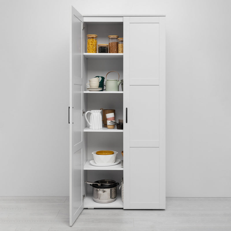 STOCKHOLM STORAGE CUPBOARD HAMPTONS - WHITE - SCANDI BLACK