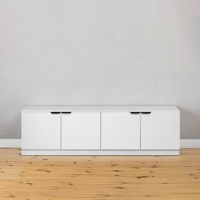 BUCHAREST TV UNIT- WHITE - VJ PANEL - PULL BLACK