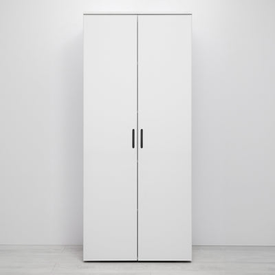 STOCKHOLM STORAGE CUPBOARD SLIM - WHITE - OVAL BLACK