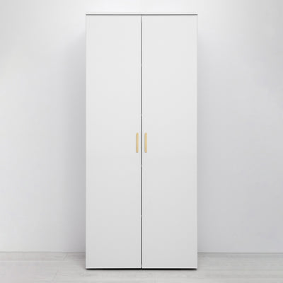 STOCKHOLM STORAGE CUPBOARD SLIM - WHITE - OVAL BRASS