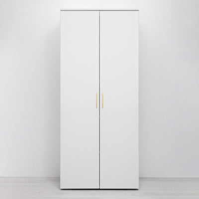 STOCKHOLM STORAGE CUPBOARD SLIM - WHITE - SQUARE BRASS