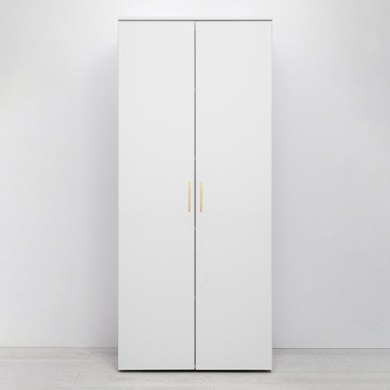 STOCKHOLM STORAGE CUPBOARD SLIM - WHITE - SQUARE BRASS
