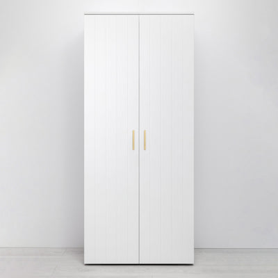 STOCKHOLM STORAGE CUPBOARD VJ PANEL - WHITE - SCANDI BRASS