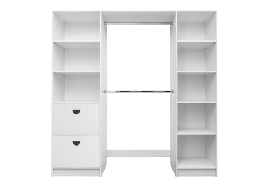 BASEL WALK IN WARDROBE KIT  - WHITE - SLIM - HALF MOON BLACK