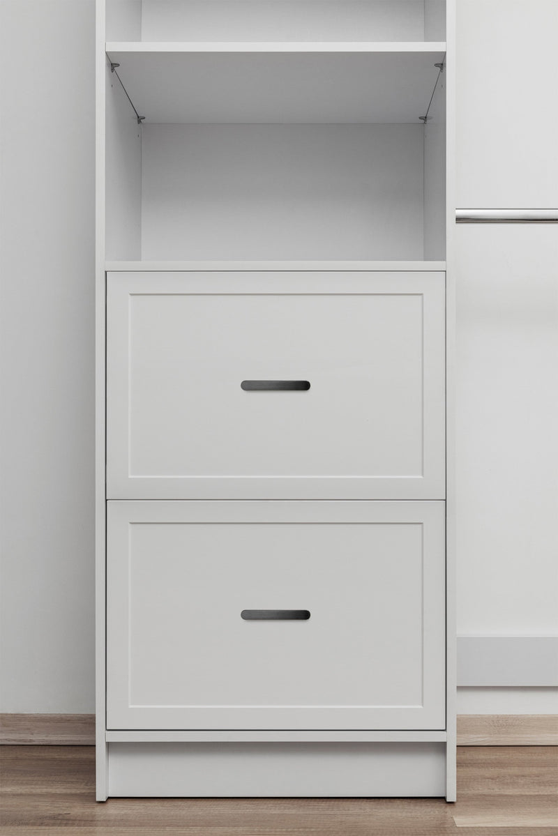 BASEL WALK IN WARDROBE KIT  - WHITE - HAMPTONS - OVAL BLACK