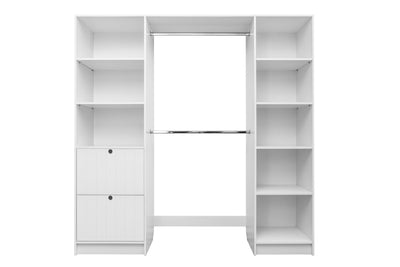 BASEL WALK IN WARDROBE KIT  - WHITE - VJ PANEL - ROUND BLACK