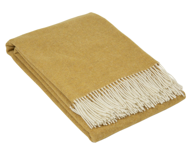 Hampton Throw - Merino Wool Blend - Ochre