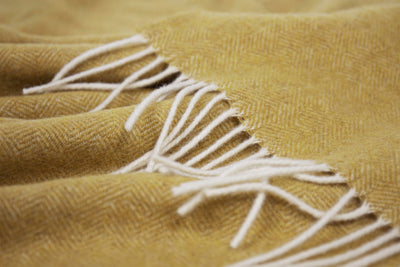 Hampton Throw - Merino Wool Blend - Ochre