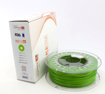 PLA Filament Copper 3D PLActive - Innovative Antibacterial 1.75mm 2.3kg Apple Green Color 3D Printer Filament On Demand