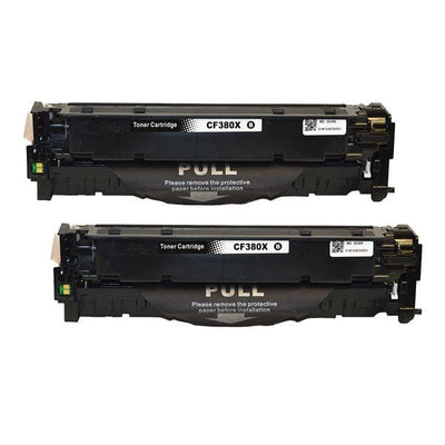 HP Compatible CF380X 312X Premium Generic Remanufactured Black Toner x 2