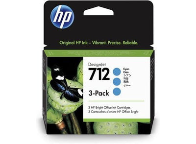 HP 712 3-PACK 29ML CYAN DESIGNJET INK CARTRIDGE FOR T230/T250/T650/STUDIO