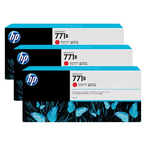 HP 771B CHROMATIC RED TRIPLE PACK 775 ML DESIGNJET INK