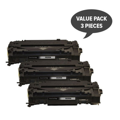 HP Compatible CE255A Premium Generic Toner X 3