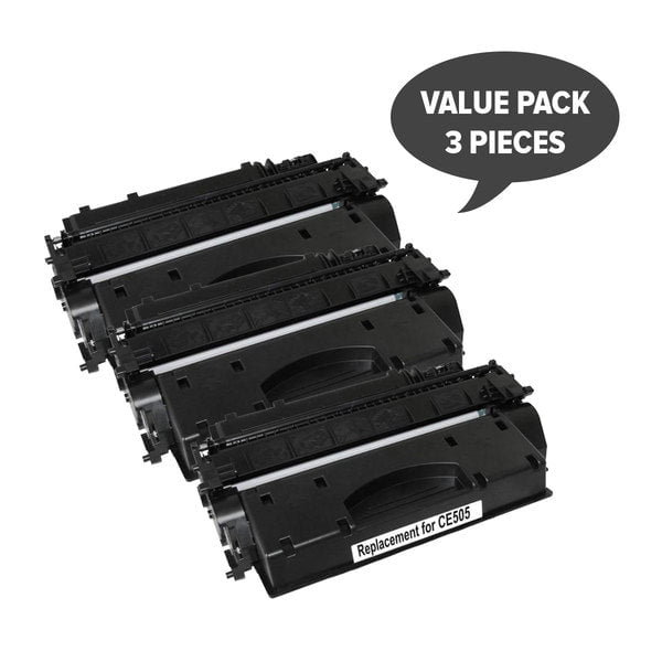 HP Compatible CE505A 05A Cart 319i Black Premium Generic Toner Set of 3