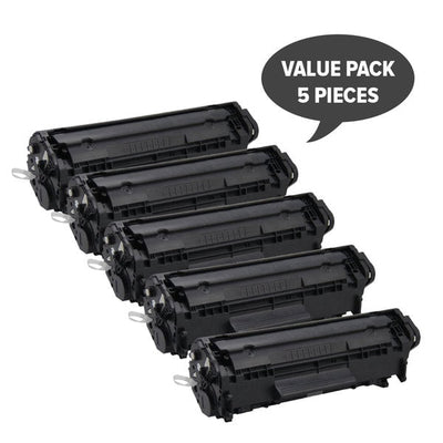 HP Compatible Q2612A 12A Cart-303 Premium Generic Toner Set of 5