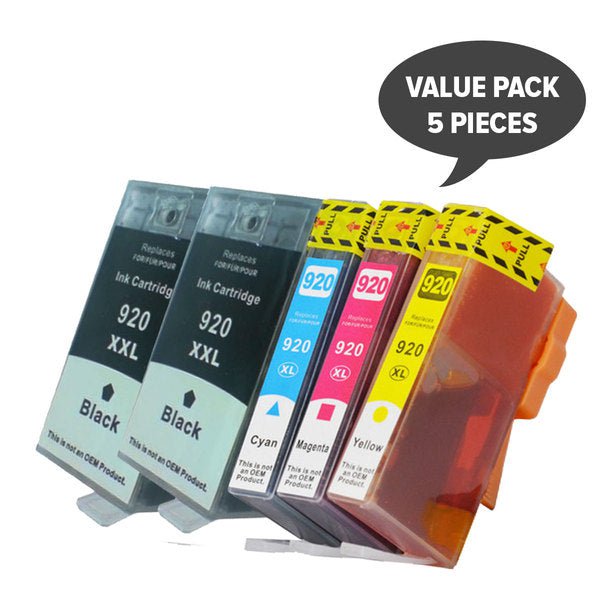 HP Compatible 920XL Compatible Inkjet Set PLUS Extra Black 5 Cartridges