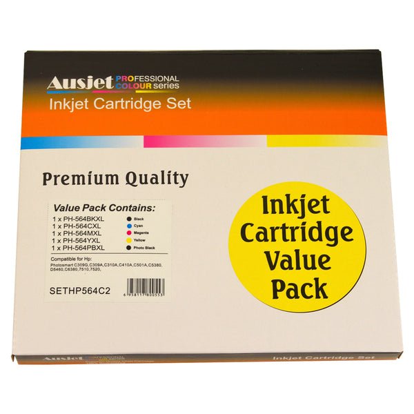 HP Compatible 564XL Compatible Inkjet Set 5 Cartridges [Boxed Set]